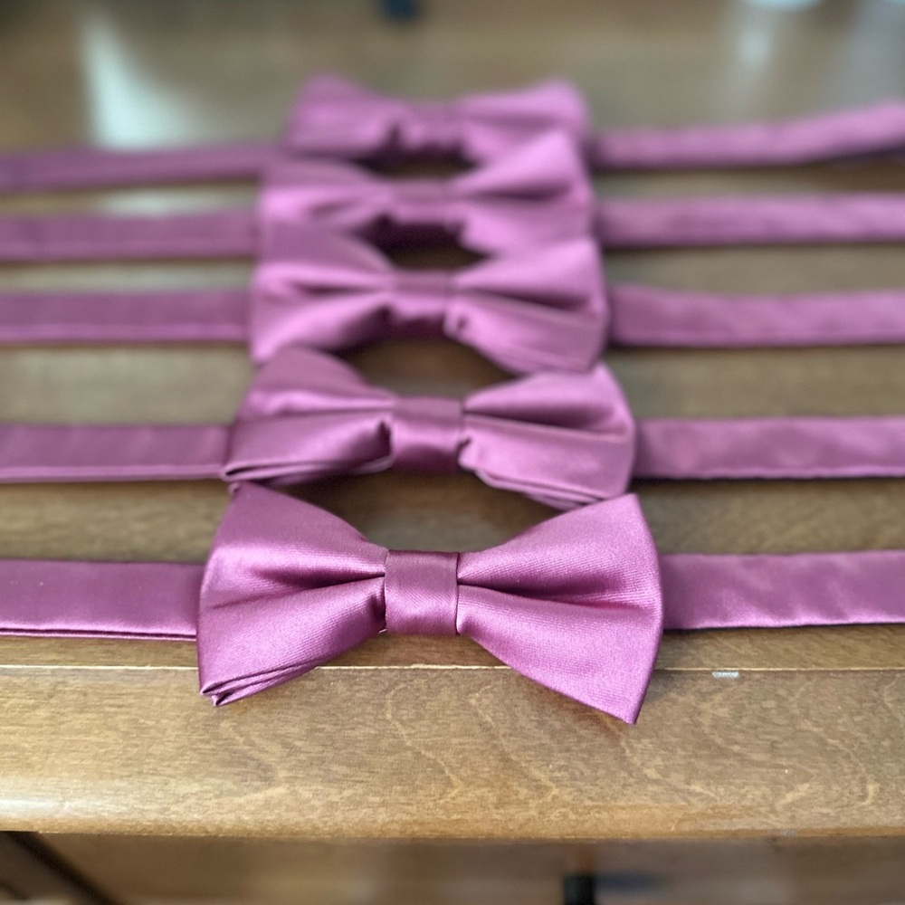 NWOT Egara Pre-Tied Bow Ties ~ Pink Plum